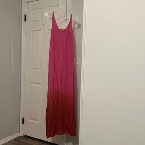Long pink and red dress